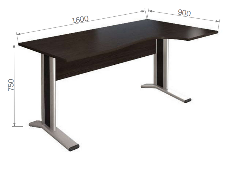 Офисная мебель для персонала Монолит Стол на металлическом каркасе (правый) КМ64