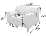 Модульный диван Флагман Кресло FL1-2 (Экокожа Domus)